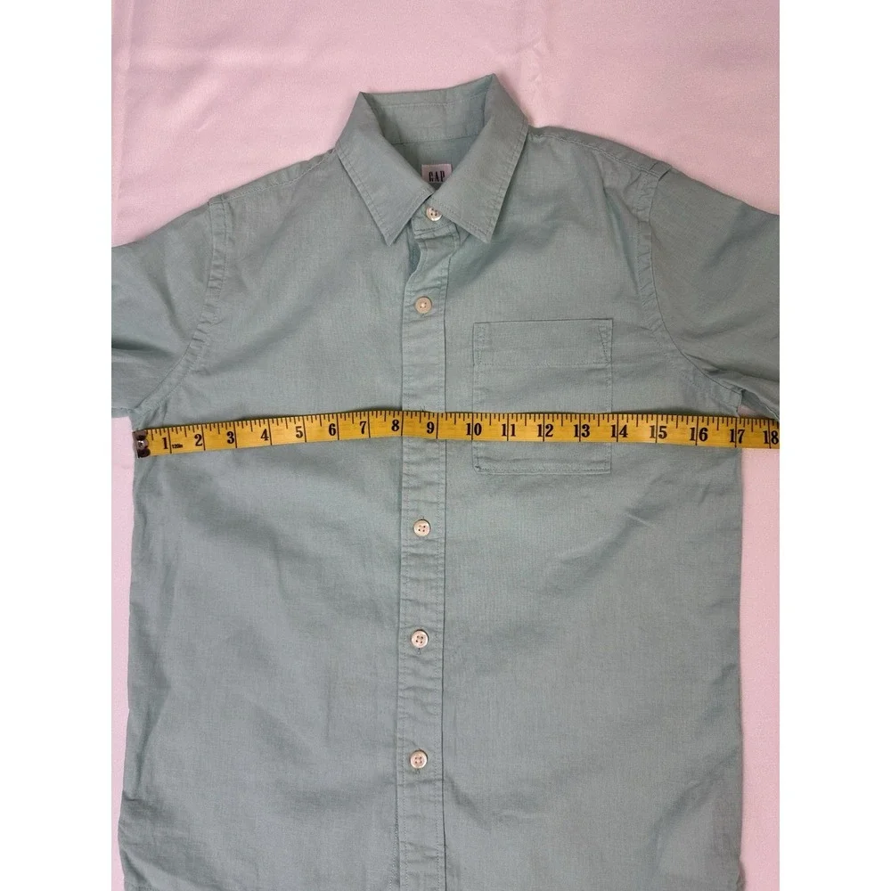 Gap  Boyss Sz 8 Button Down Shirt Linen/Cotton Light Mint Green Color